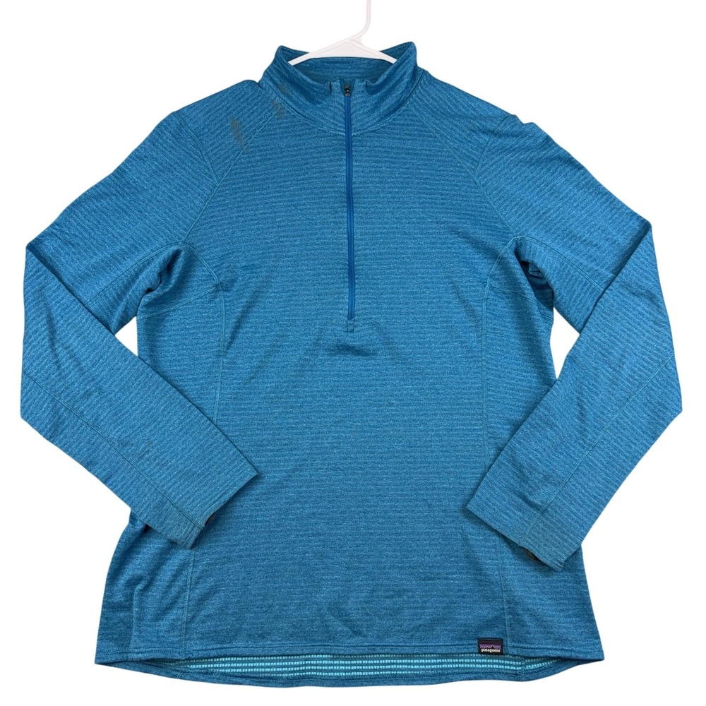 Patagonia Capilene Mens XL Blue Quarter Zip Pullover Long Sleeve STY43662